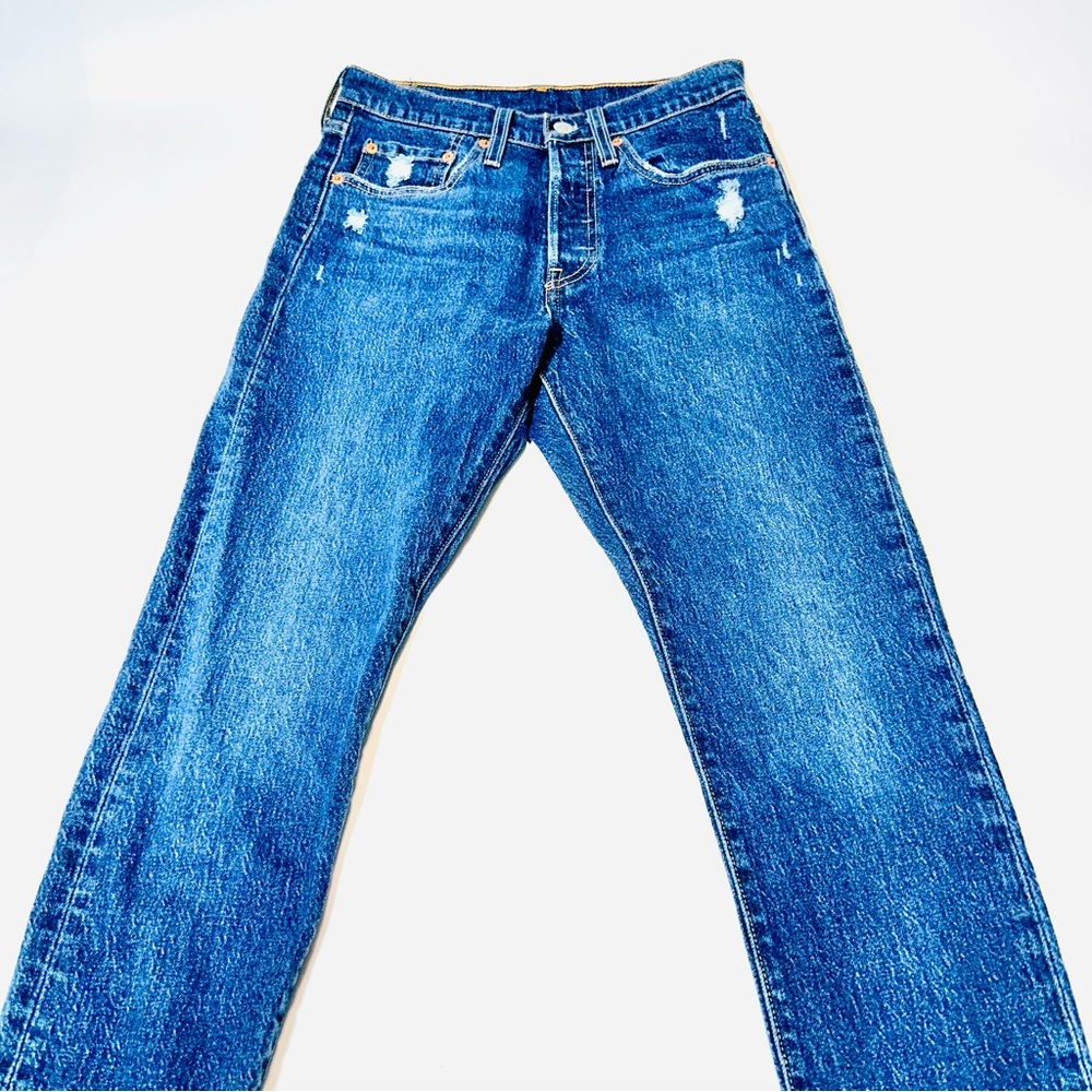 Levi’s jeans 501 Buttonfly skinny jeans high rise distressed women size 26 - Picture 6 of 10